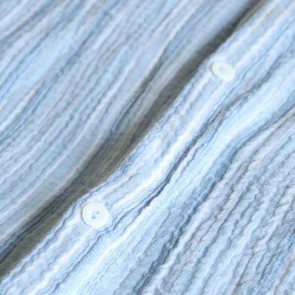 Xhilaration| Boho Blue & White Stripe Button Up Romper Swim Beach Coverup NWT| L - Picture 5 of 10